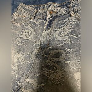 Dragon Stitching Jean Shorts